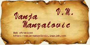 Vanja Manzalović vizit kartica